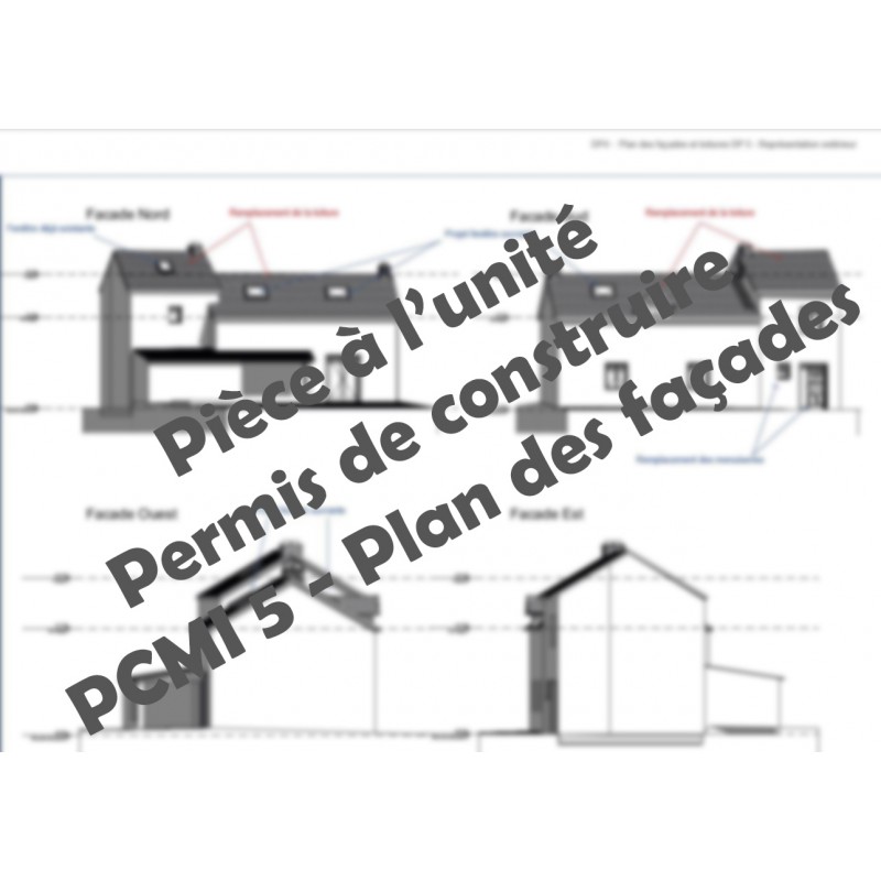 permis de construire, plan PCMI 5 plan des façades permis de construire, plan PCMI 5 plan des façades