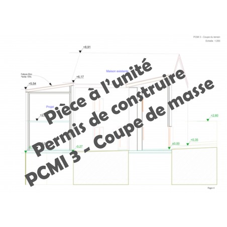 permis de construire, plan PCMI 3 coupe de masse